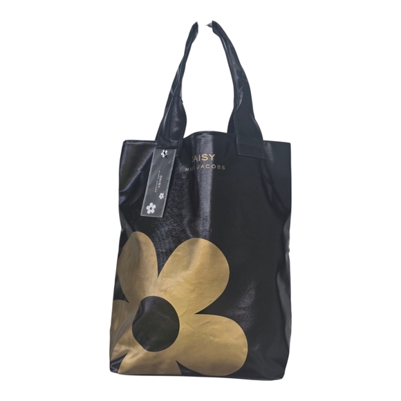 Marc Jacobs Daisy Tote Bag Women’s Cute Black Gold Stylish Patent Leather New - Picture 1 of 14
